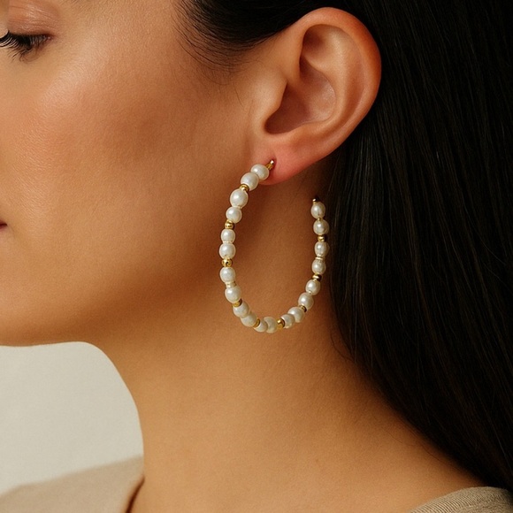 EFFY Cultured Freshwater Pearl Hoop Earrings in 14k Gold